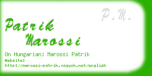 patrik marossi business card